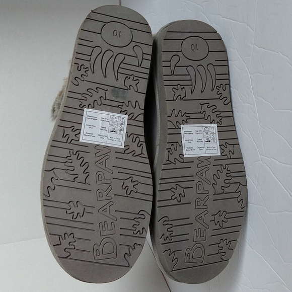 Bearpaw Gray Cow Suede Wool Blend Fur Lining Boots Mid Calf Sz 10M - Picture 14 of 17